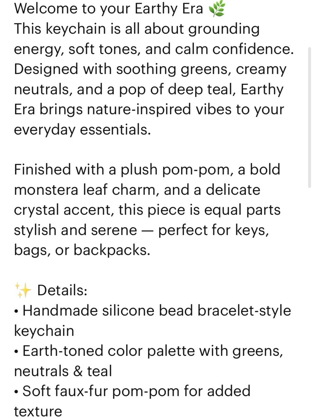 Earthy Era Keychain/Bag Charm by The Nook Market ( New) - Picture 8 of 8